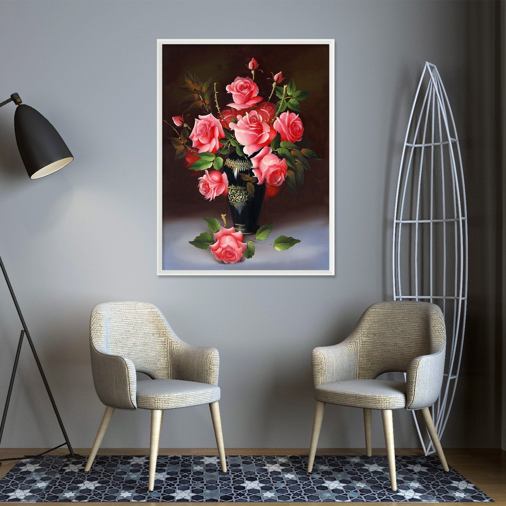 3D Growing Flowers 137 Fake Framed Print Painting Wallpaper AJ Creativity Home 