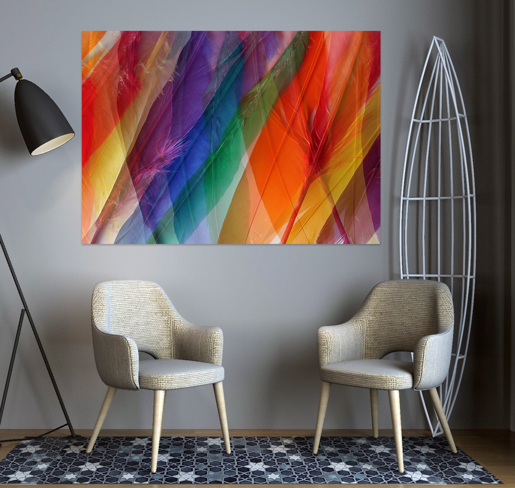 3D Colored Feathers 70133 Shandra Smith Wall Sticker
