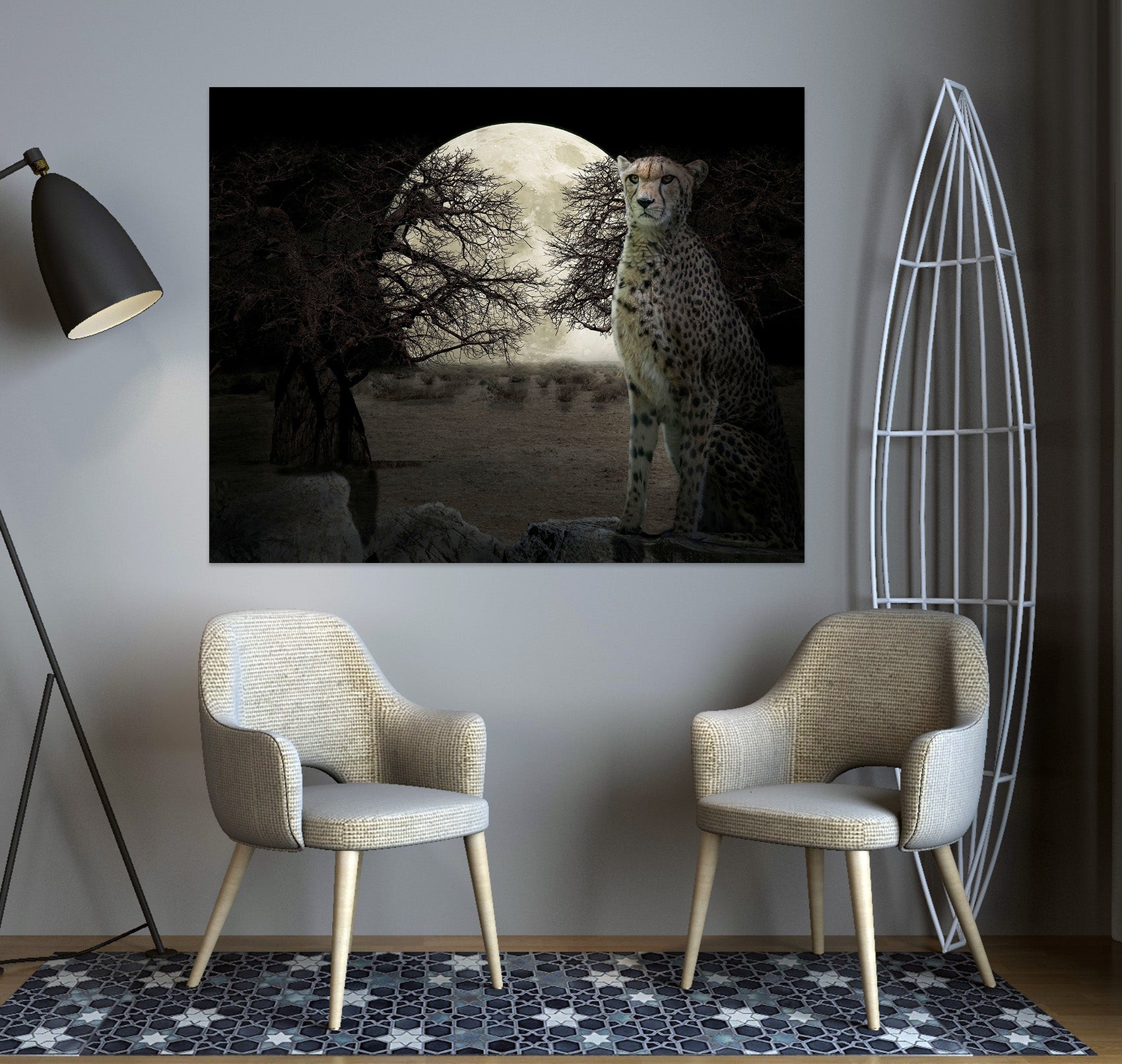 3D Moon Leopard 4044 Beth Sheridan Wall Sticker