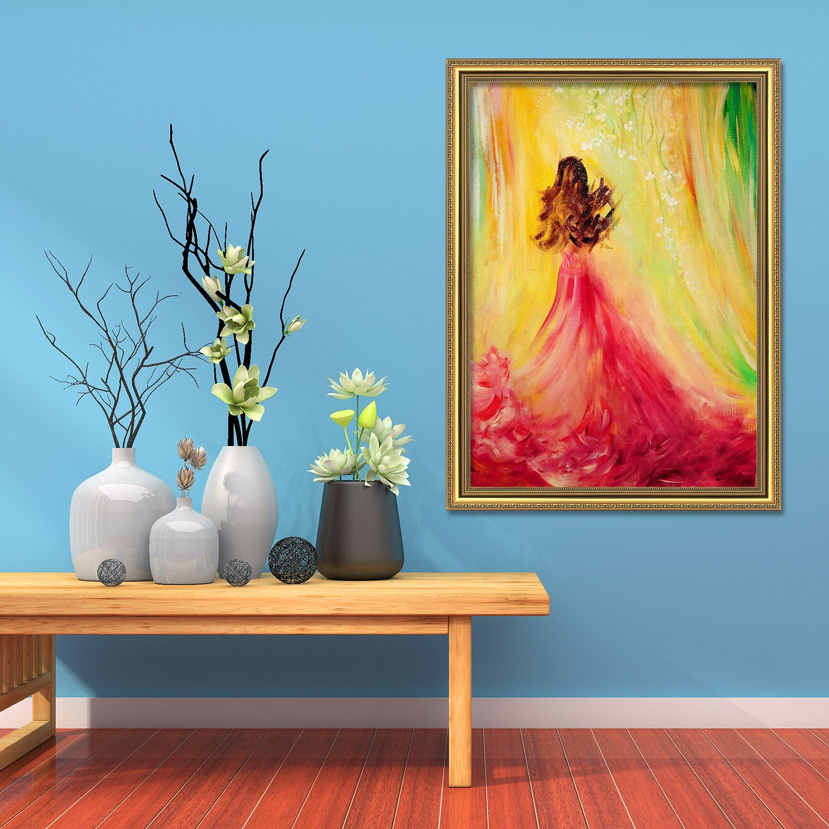 3D Beautiful Back 124 Fake Framed Print Painting Wallpaper AJ Creativity Home 