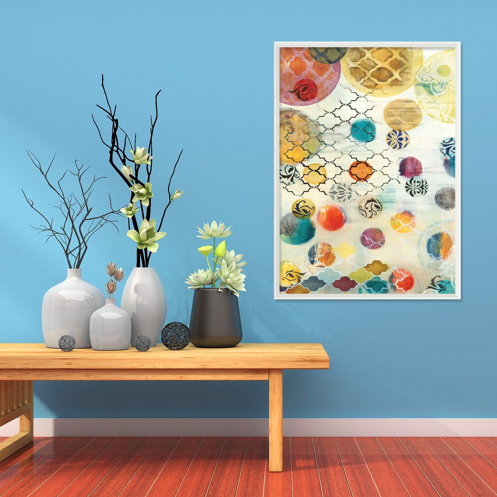 3D Colorful Balls 115 Fake Framed Print Painting Wallpaper AJ Creativity Home 
