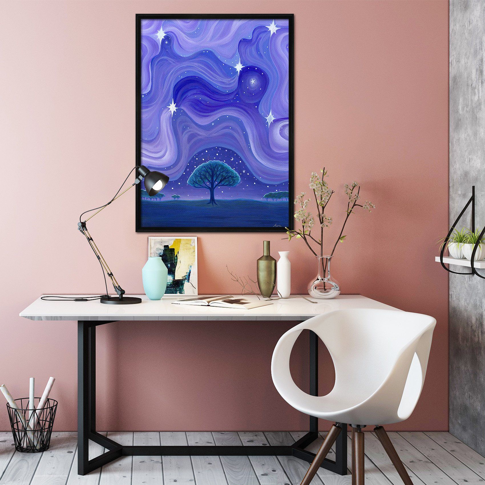 3D Abstract Tree 122 Fake Framed Print Painting Wallpaper AJ Creativity Home 