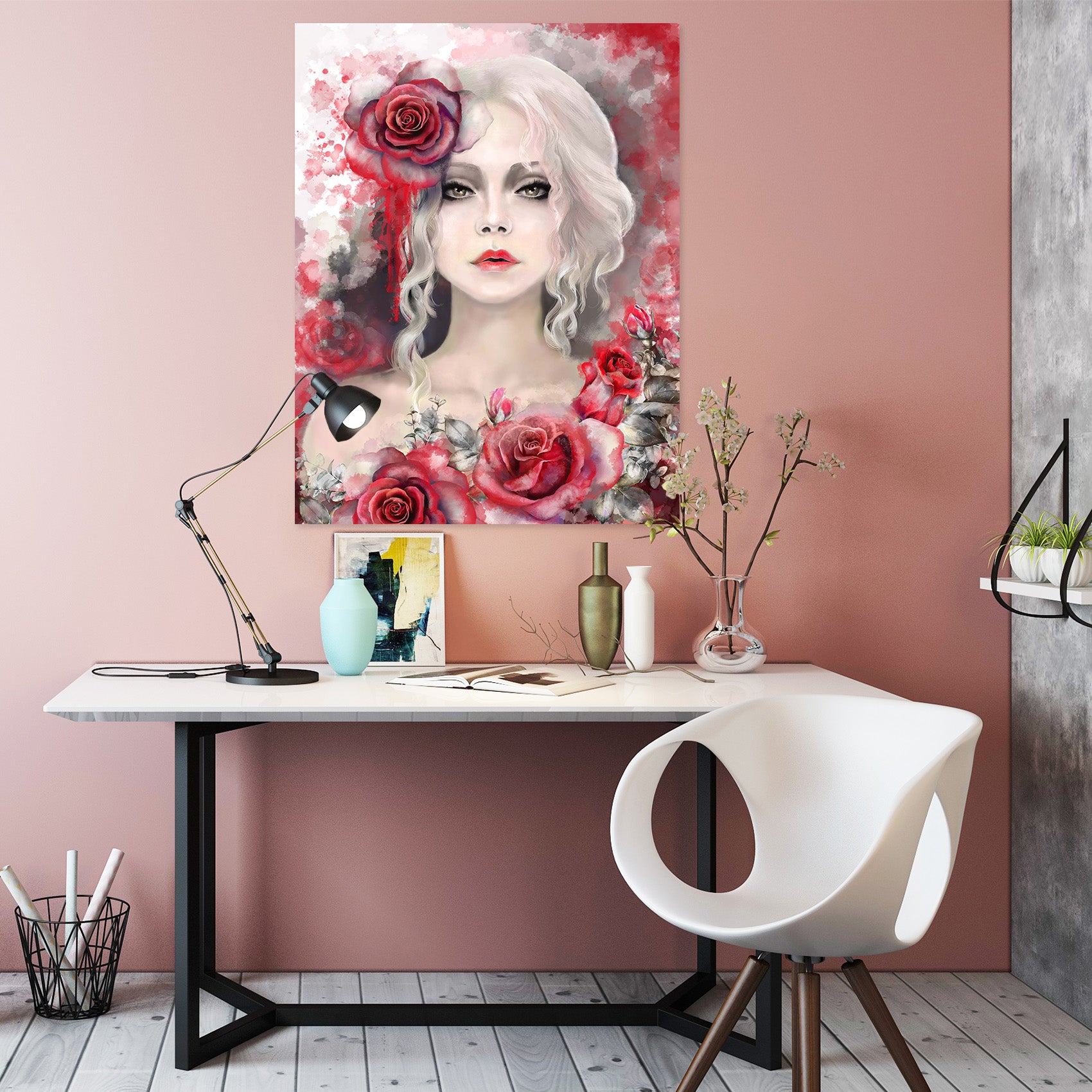 3D Beautiful Rose Woman 1012 Wall Sticker