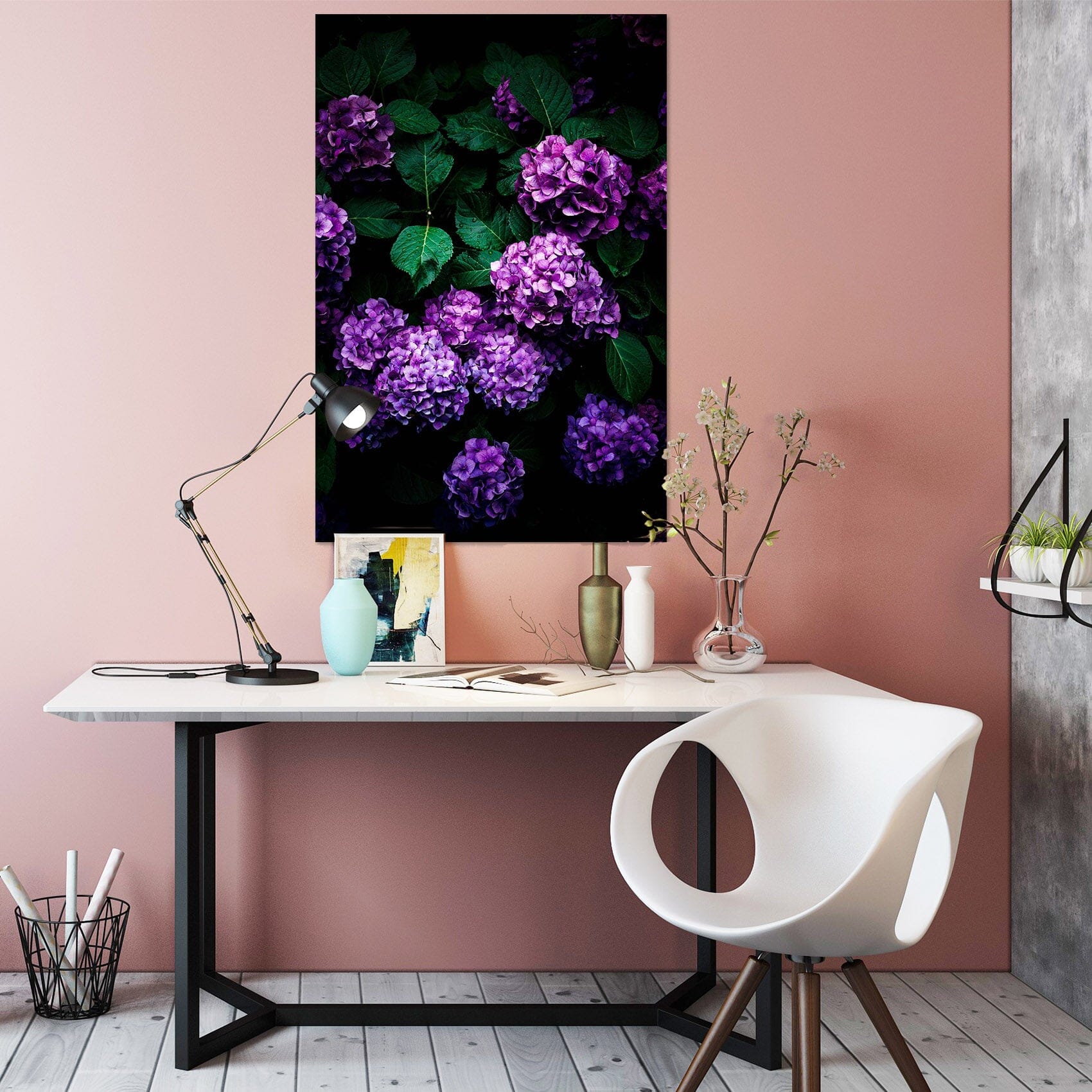 3D Purple Flower Cluster 002 Noirblanc777 Wall Sticker Wallpaper AJ Wallpaper 2 
