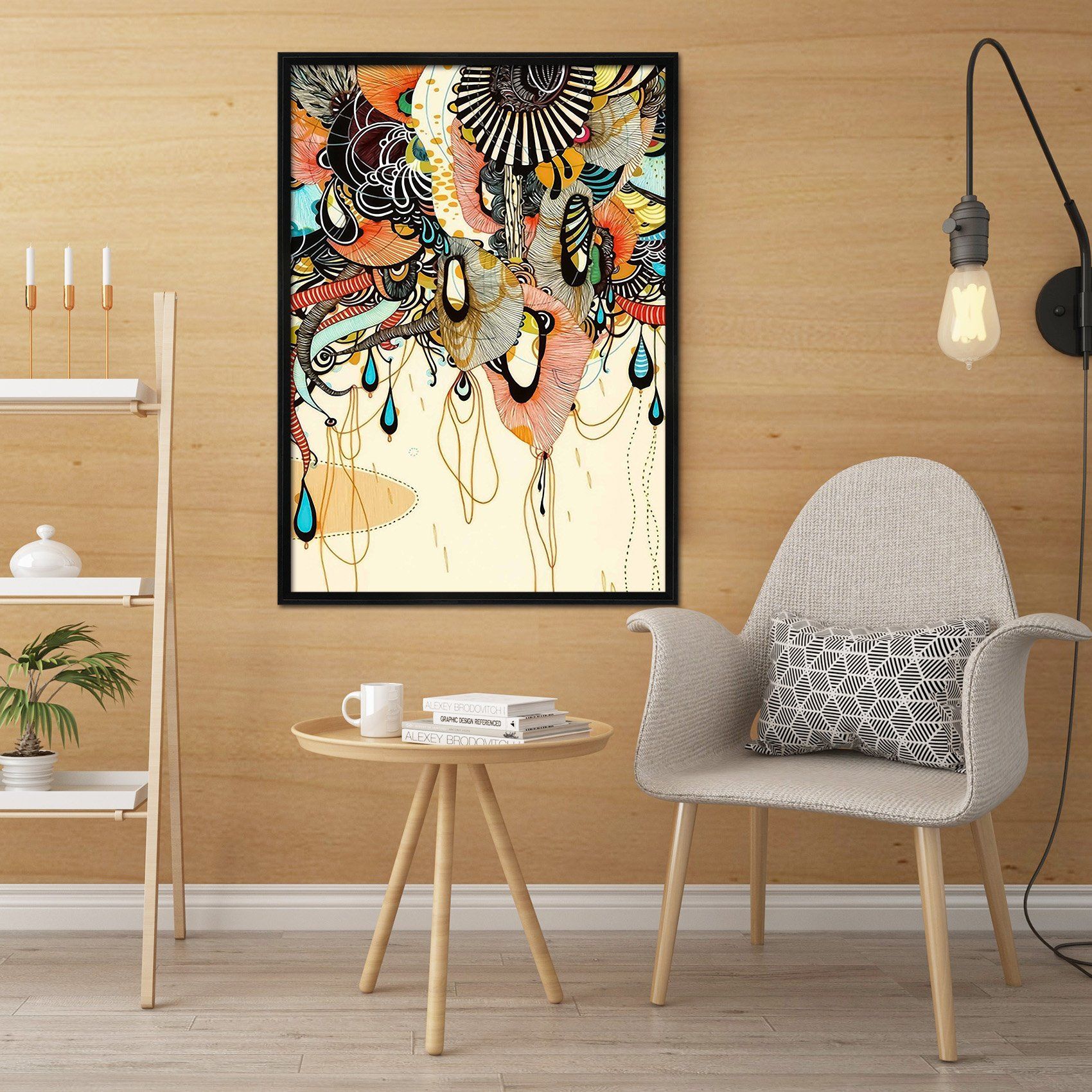 3D Color Pattern 086 Fake Framed Print Painting Wallpaper AJ Creativity Home 