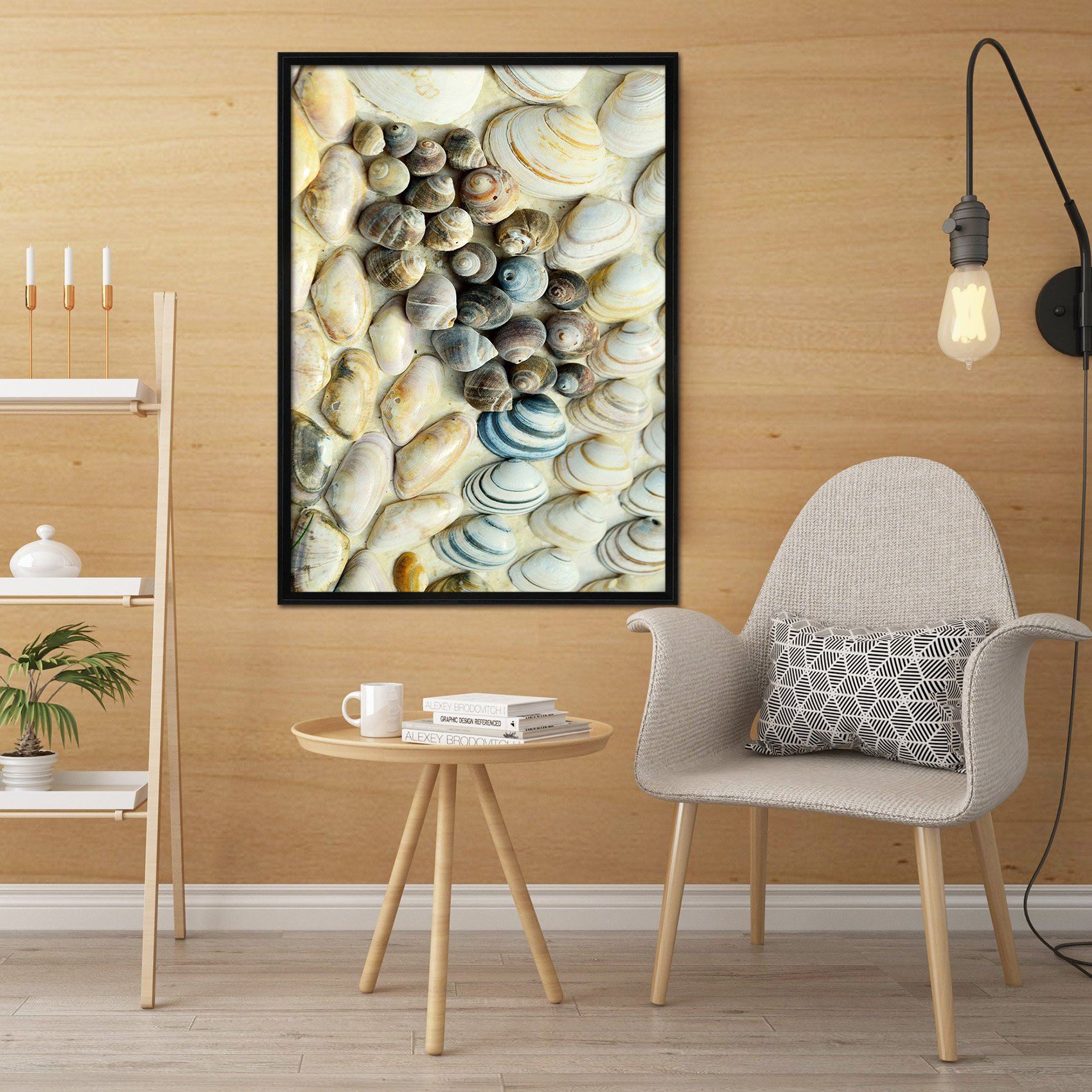 3D Neat Shells 097 Fake Framed Print Painting Wallpaper AJ Creativity Home 