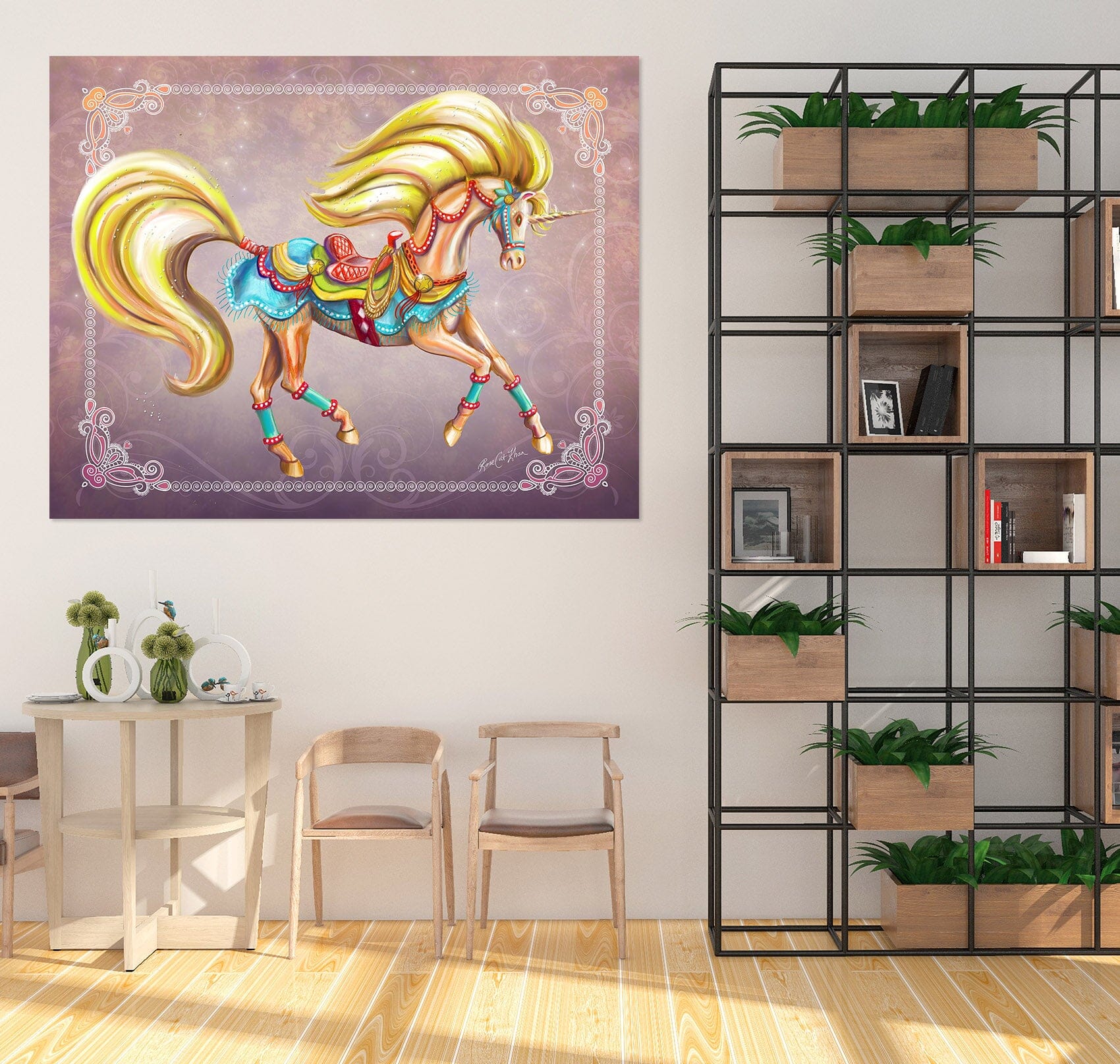 3D Golden Unicorn 206 Rose Catherine Khan Wall Sticker Wallpaper AJ Wallpaper 2 