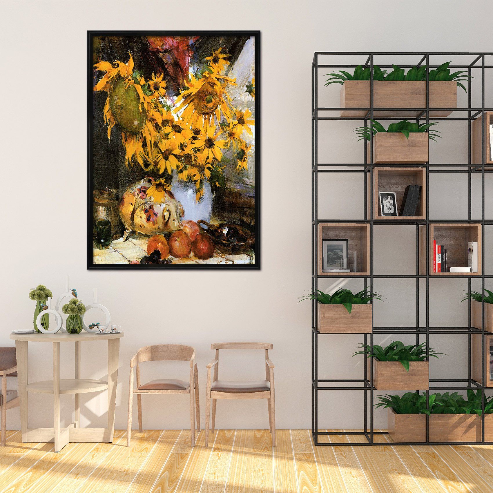 3D Painting Sunflower 139 Fake Framed Print Painting Wallpaper AJ Creativity Home 