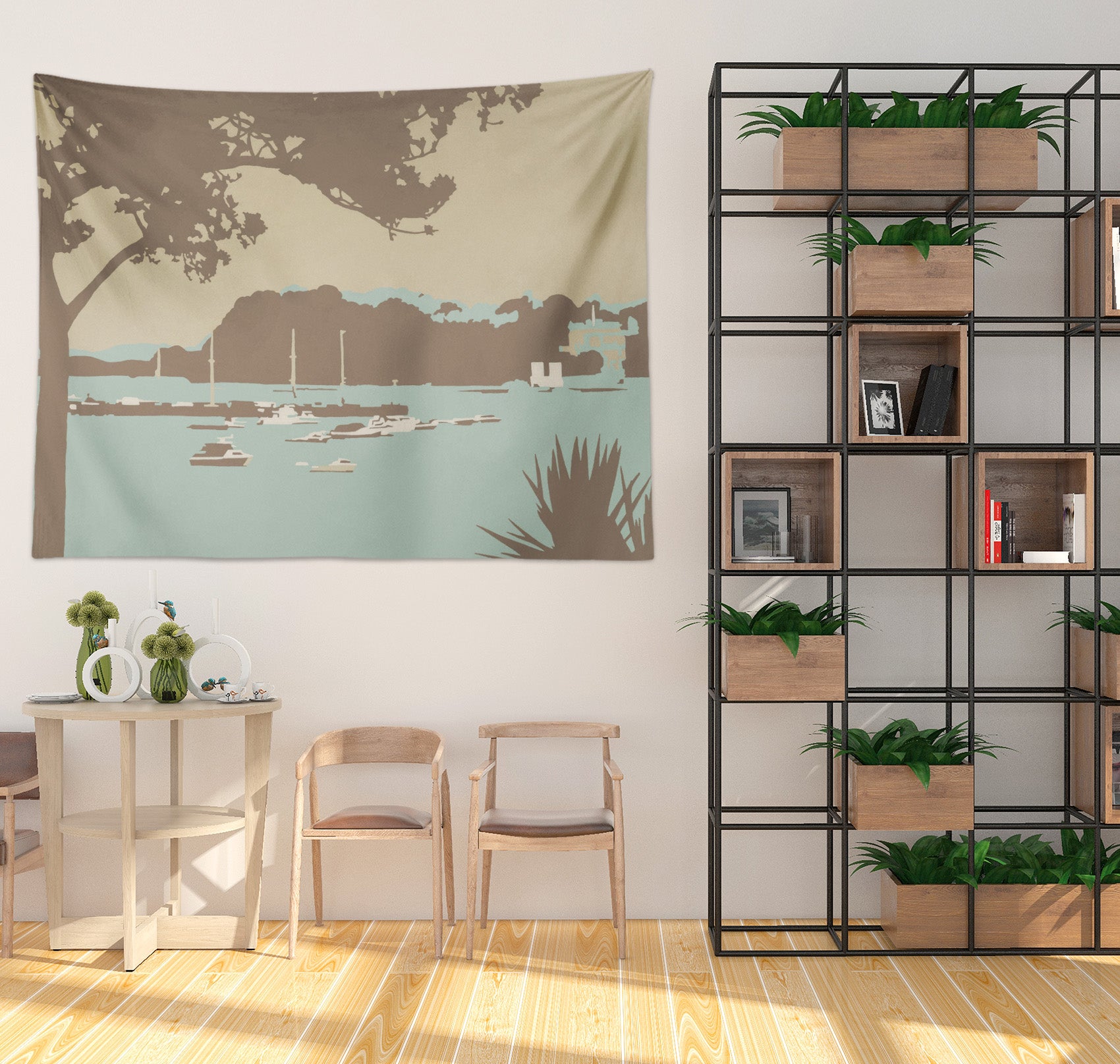 3D Blue Lake Tree 5302 Steve Read Tapestry Hanging Cloth Hang