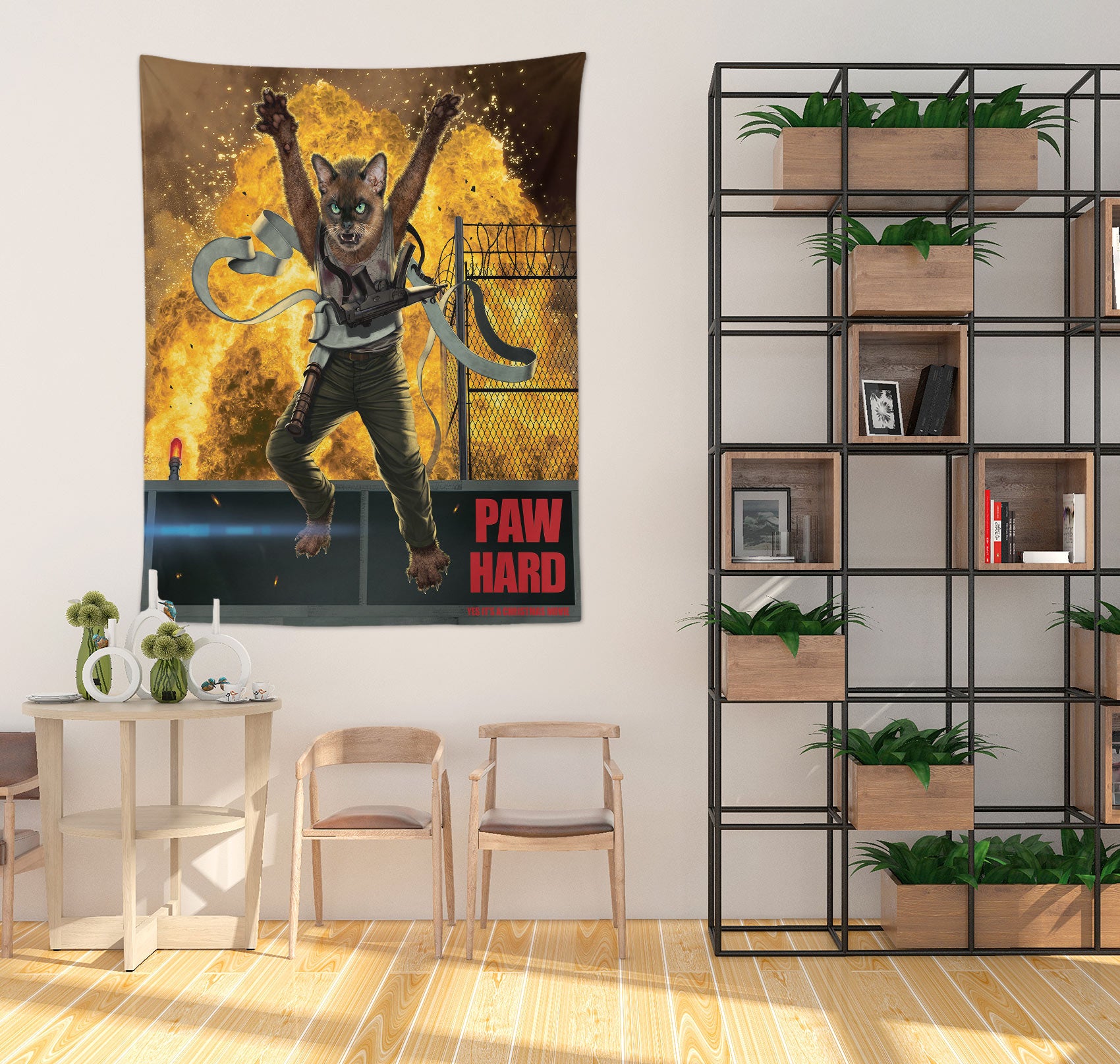 3D Cat Fire 11721 Vincent Tapestry Hanging Cloth Hang