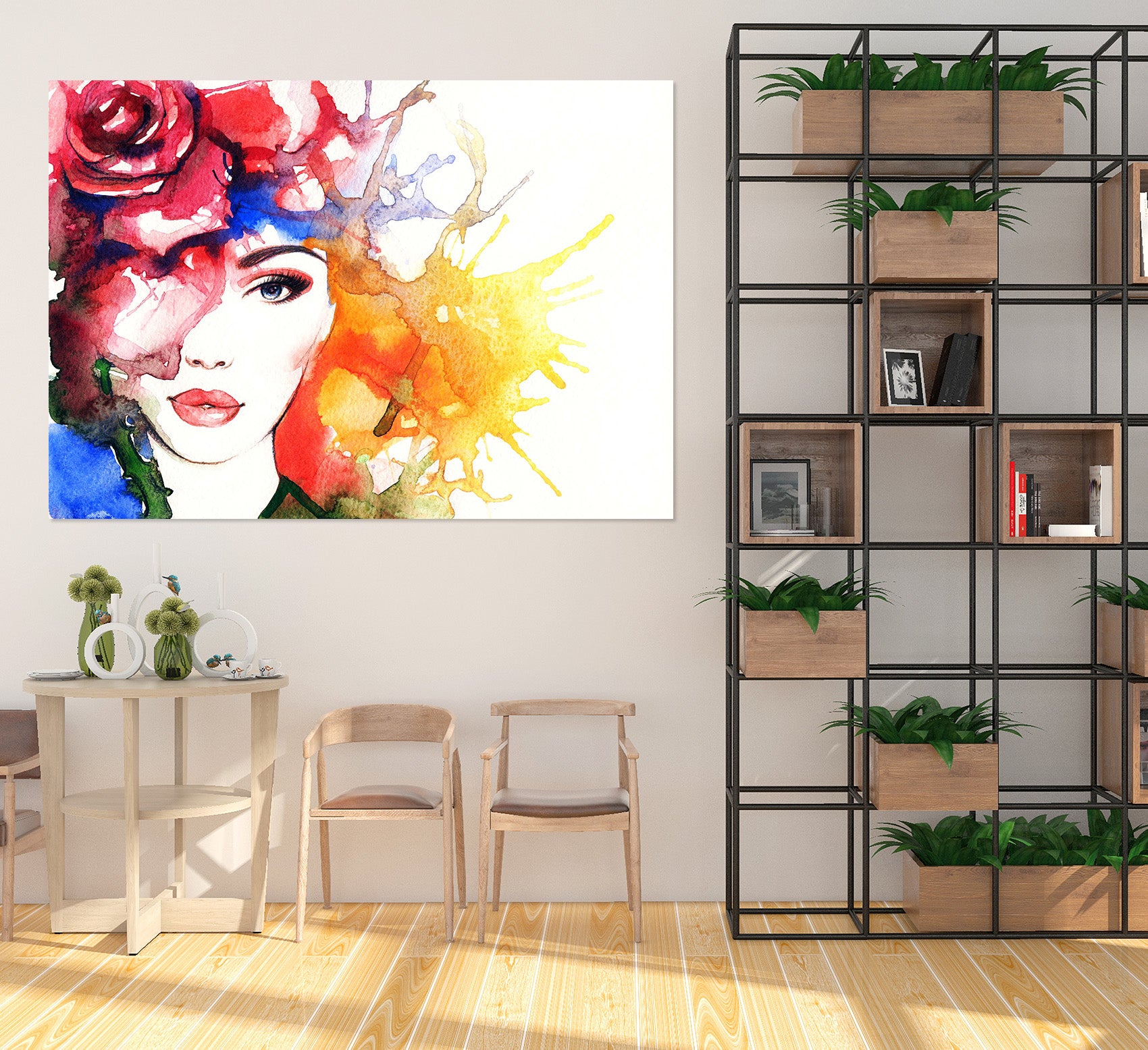 3D Red Rose Woman 1013 Wall Sticker