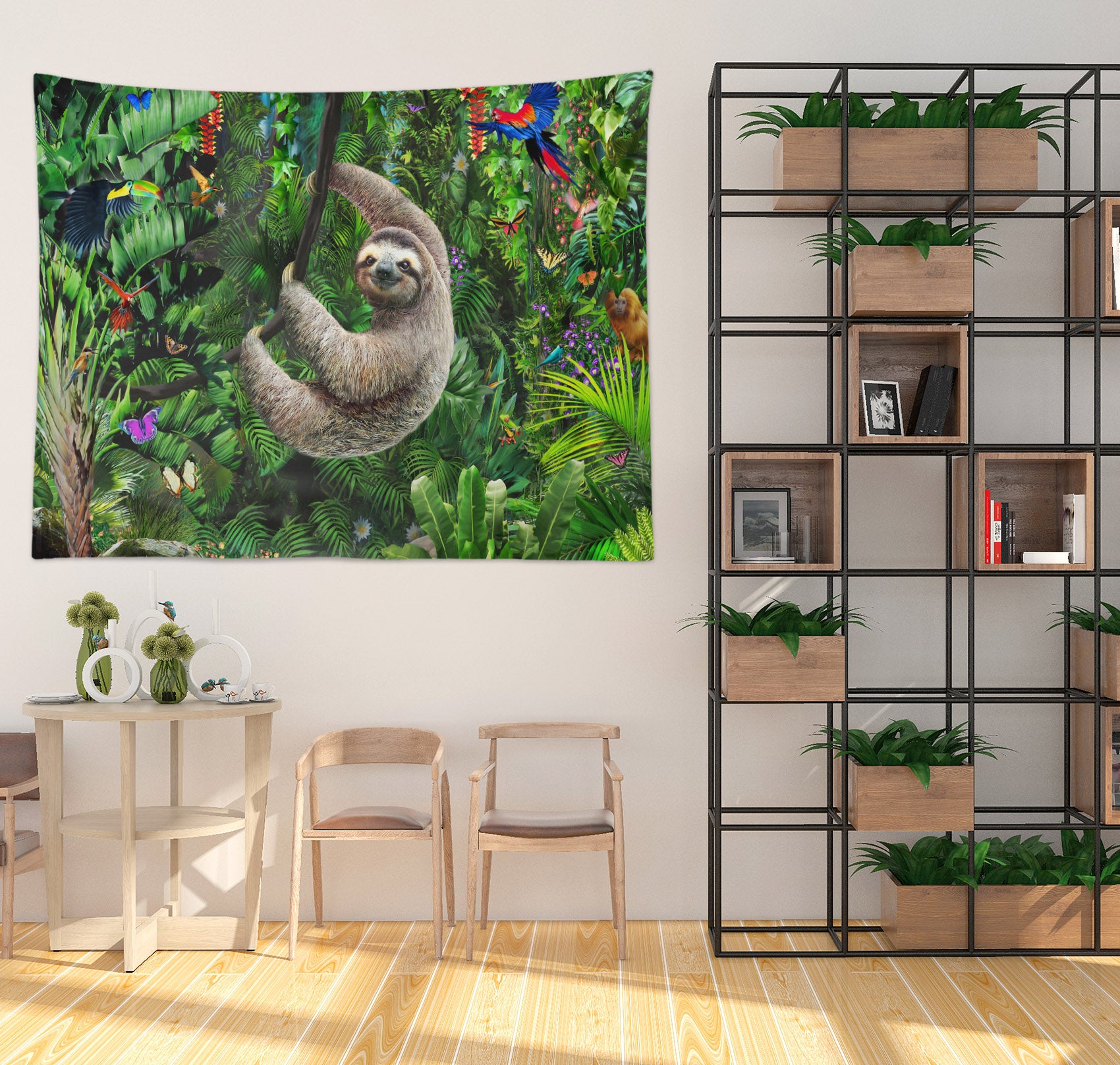 3D Forest Cute Sloth 727 Adrian Chesterman Tapestry Hanging Cloth Hang