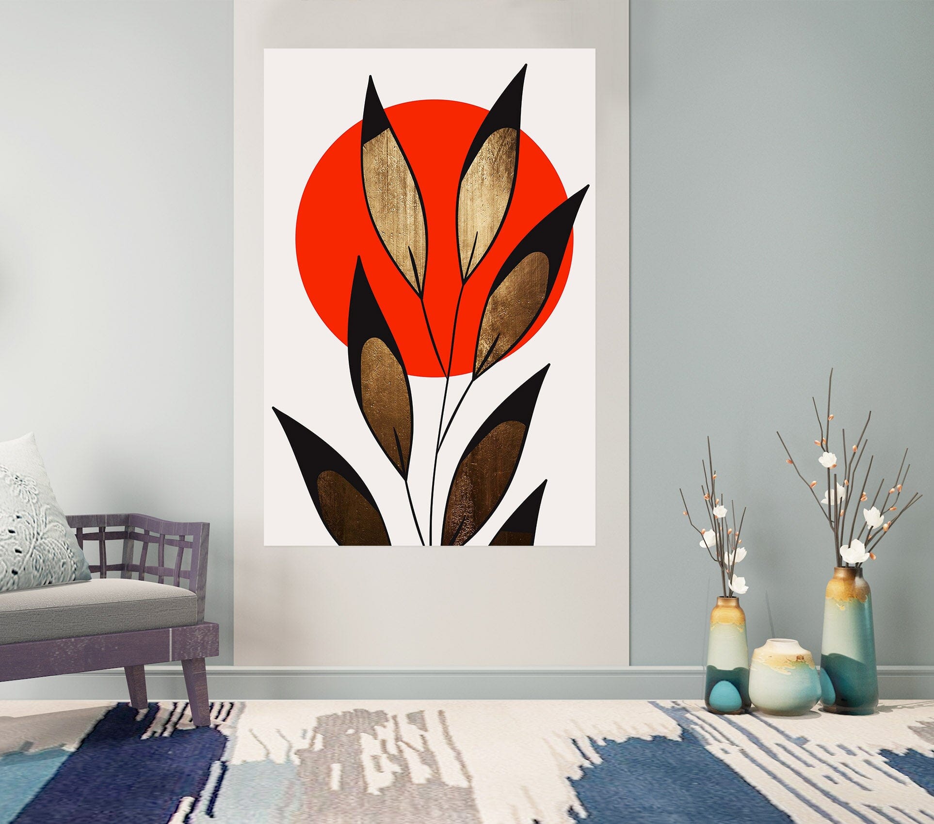 3D Sun Leaves 123 Boris Draschoff Wall Sticker Wallpaper AJ Wallpaper 2 