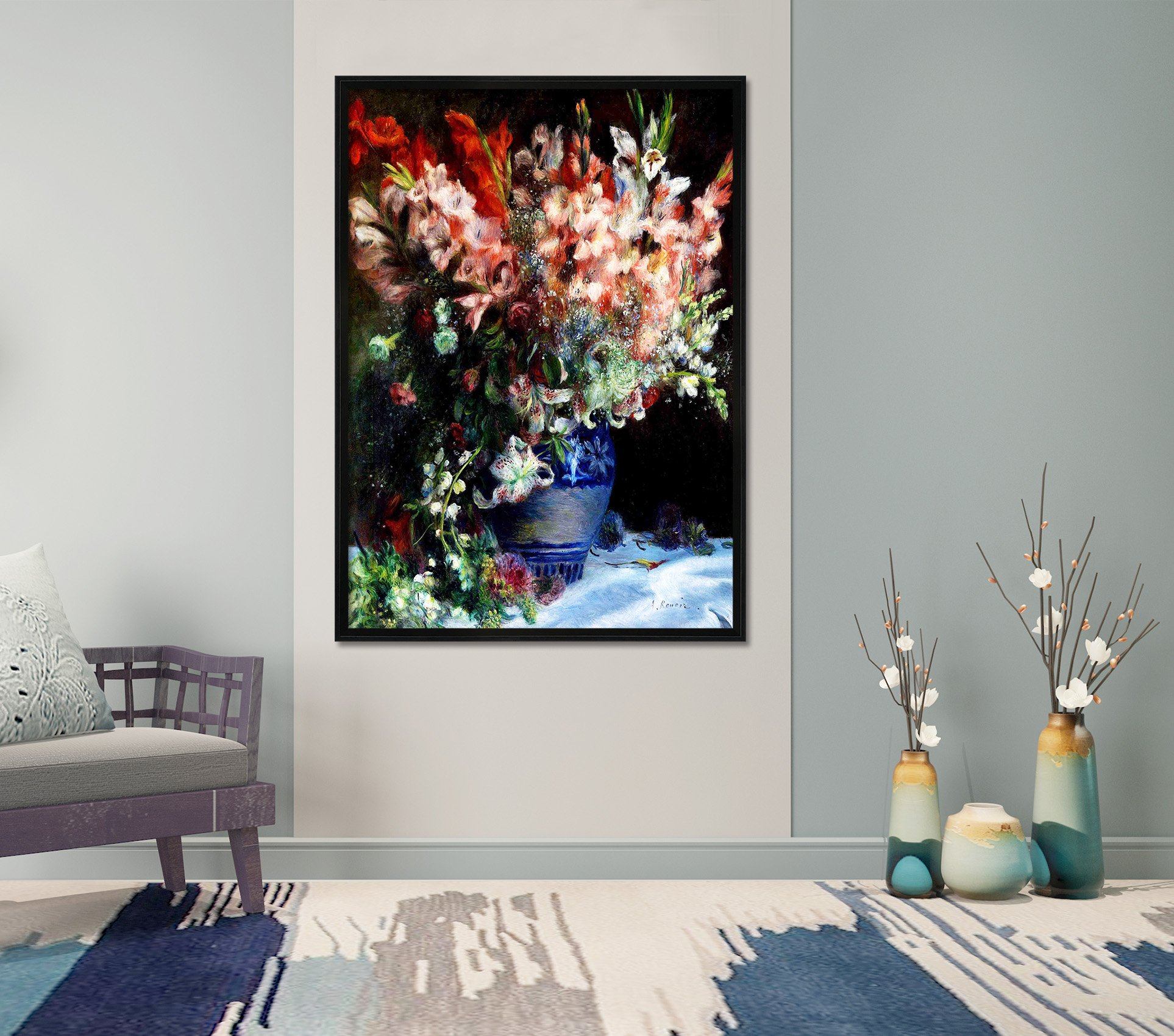 3D Draw Flowers 138 Fake Framed Print Painting Wallpaper AJ Creativity Home 