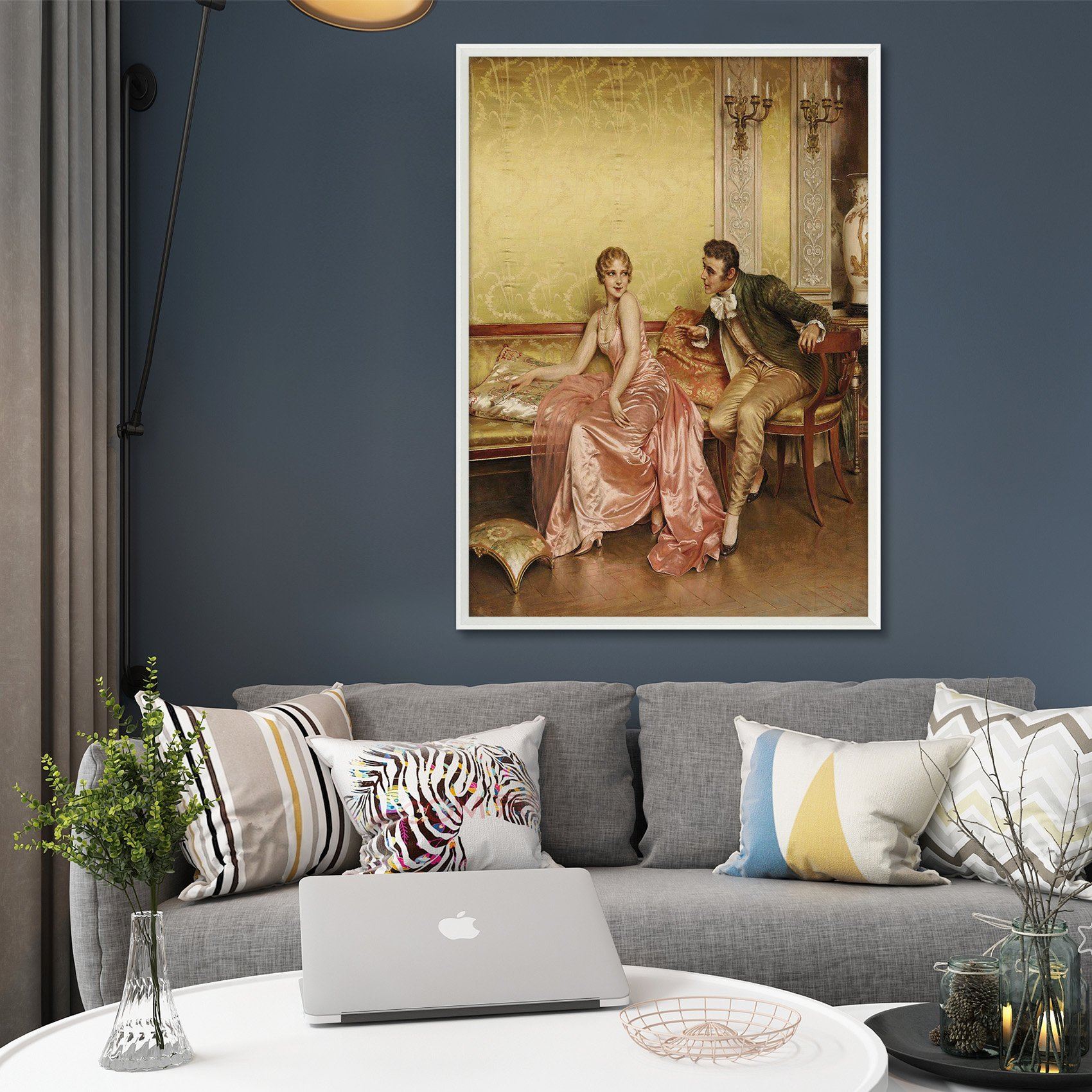 3D Sofa Chat 150 Fake Framed Print Painting Wallpaper AJ Creativity Home 