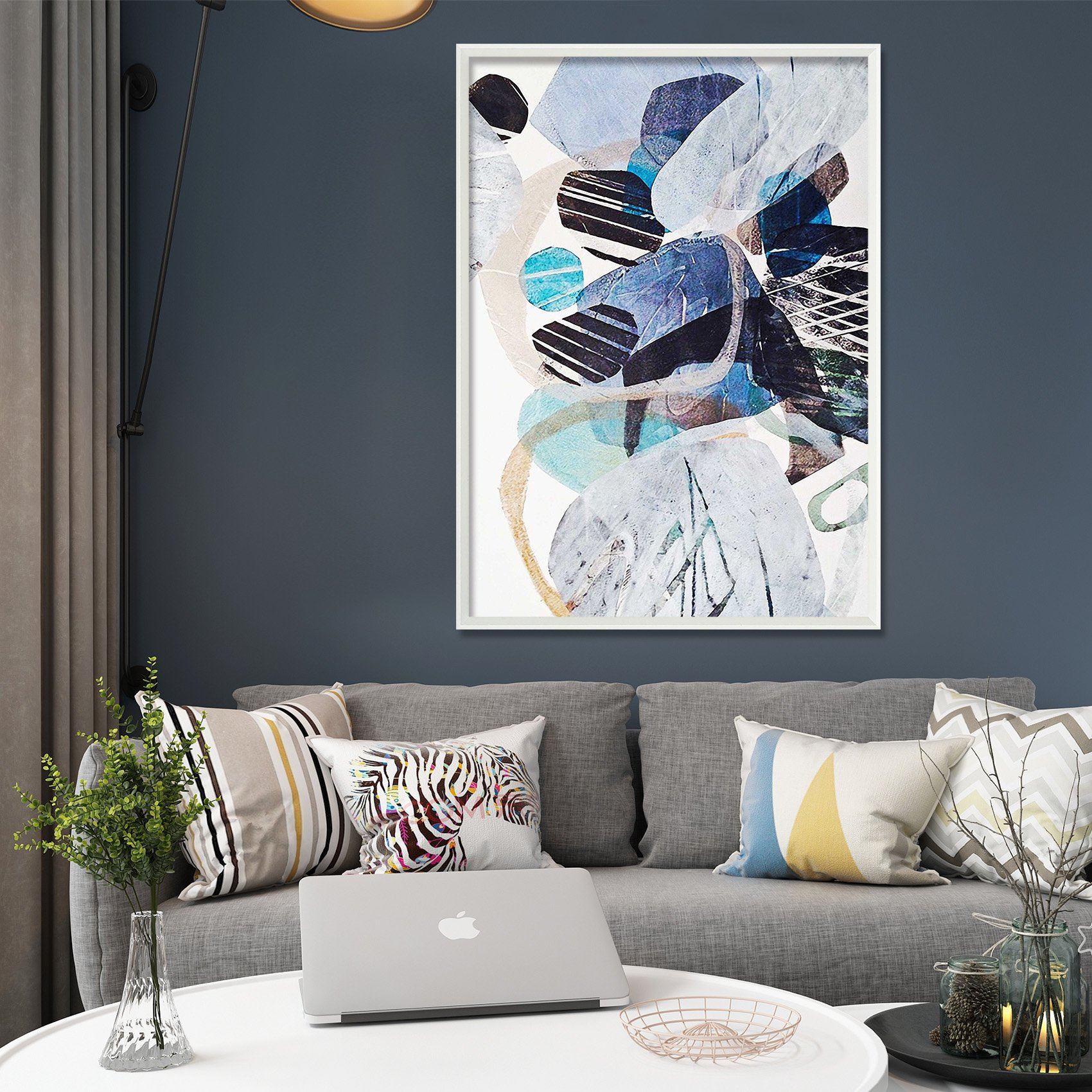 3D Abstract Painting 090 Fake Framed Print Painting Wallpaper AJ Creativity Home 