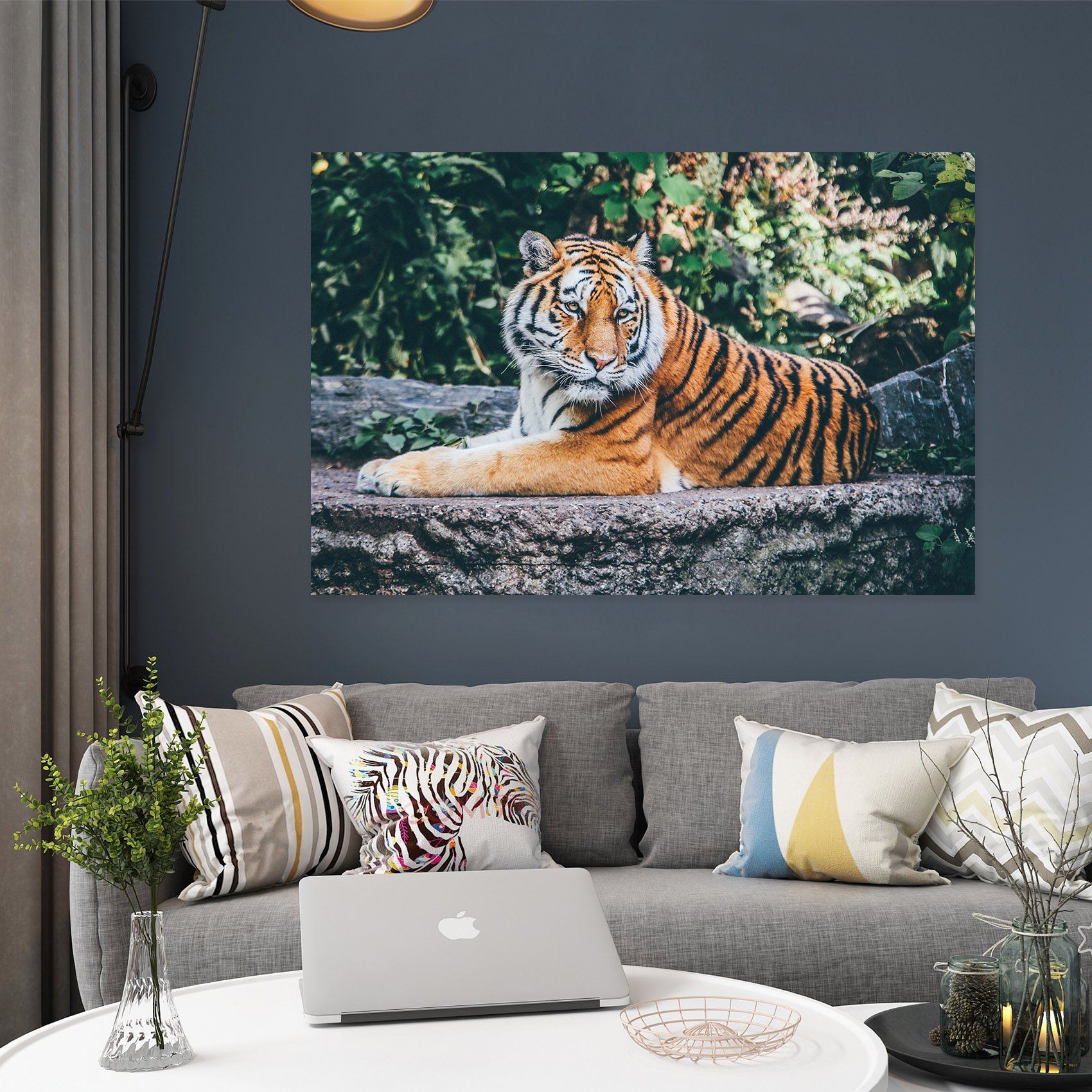 3D Tiger In The Forest 15 Animal Wall Stickers Wallpaper AJ Wallpaper 2 