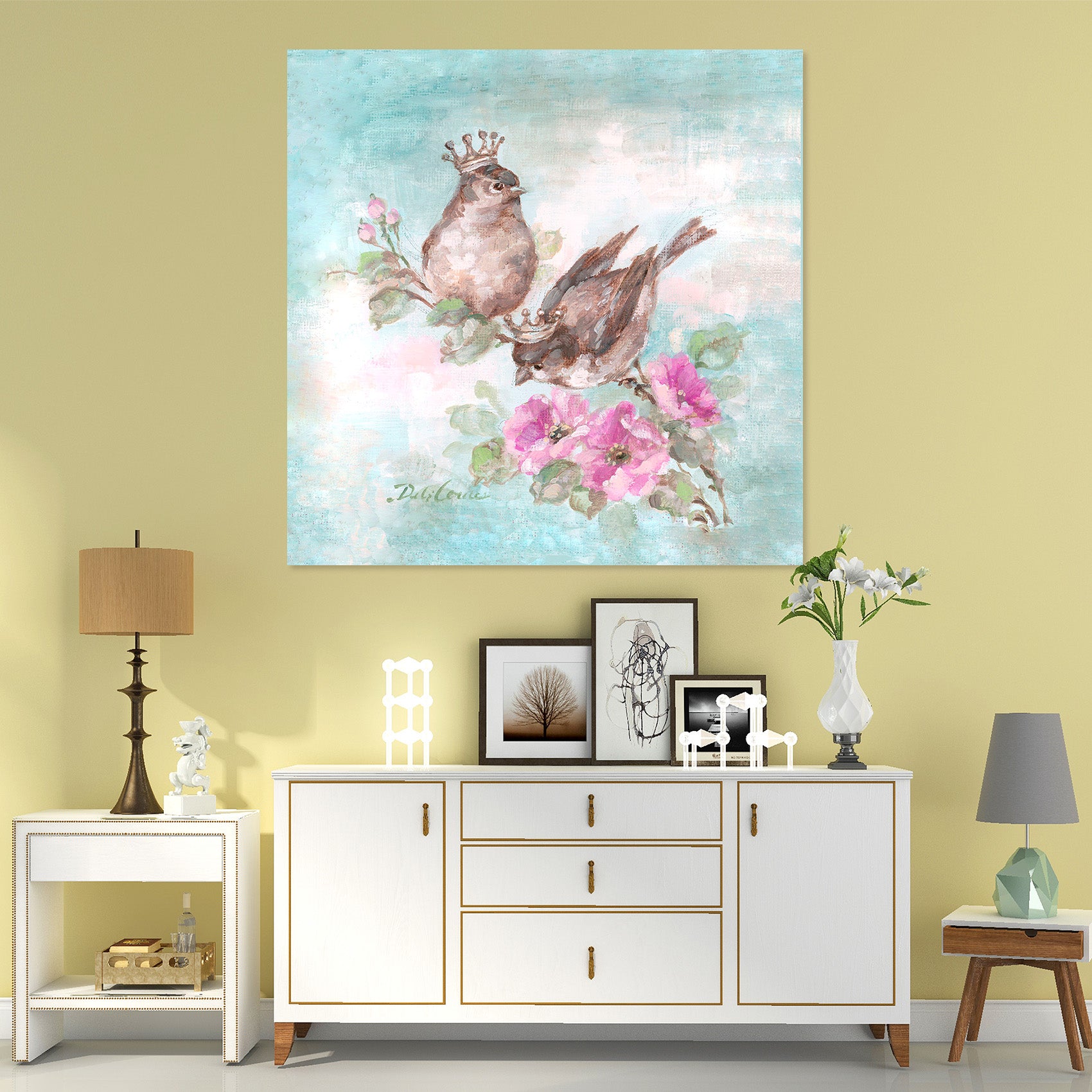 3D Magpie Flowers 015 Debi Coules Wall Sticker