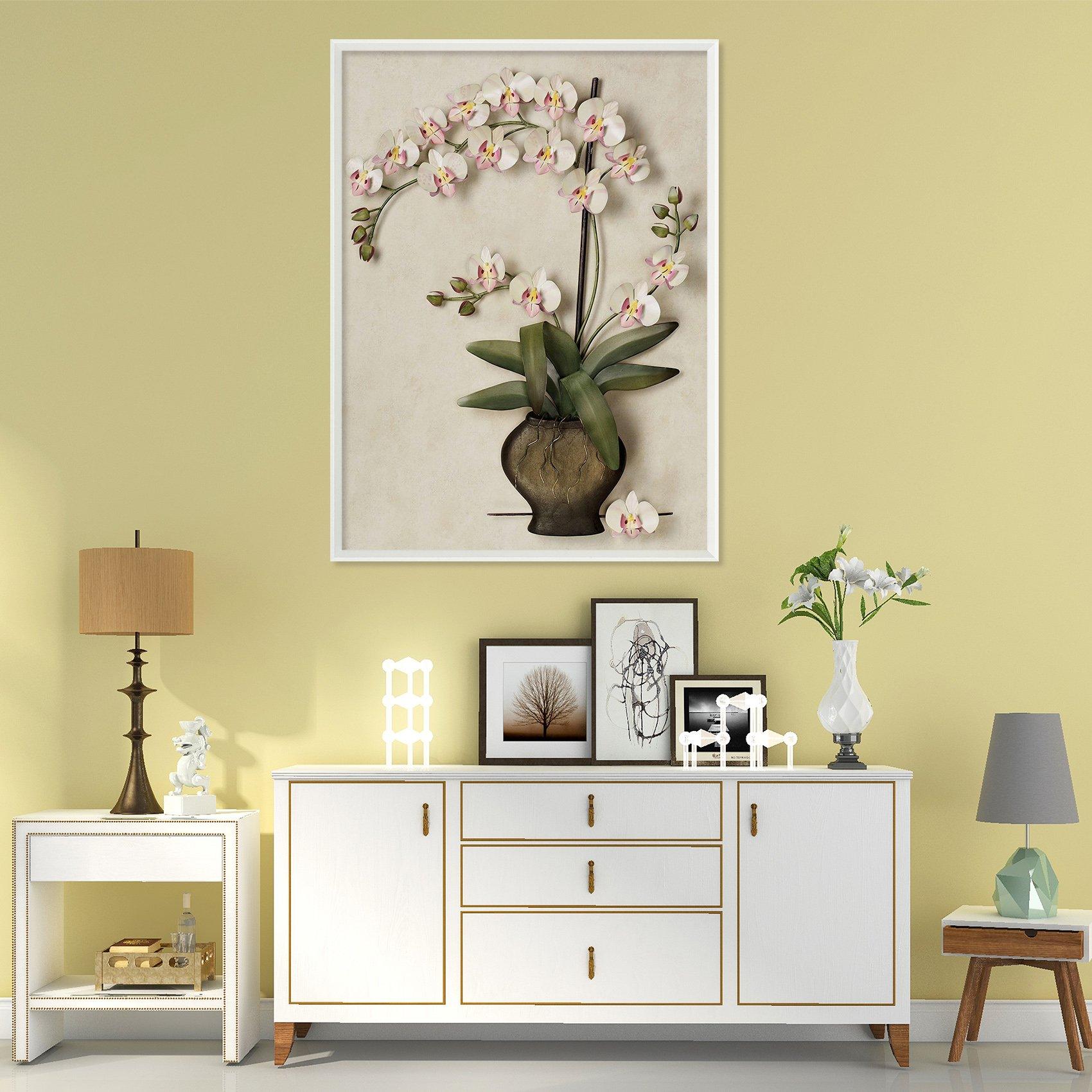 3D Vase Flower 068 Fake Framed Print Painting Wallpaper AJ Creativity Home 