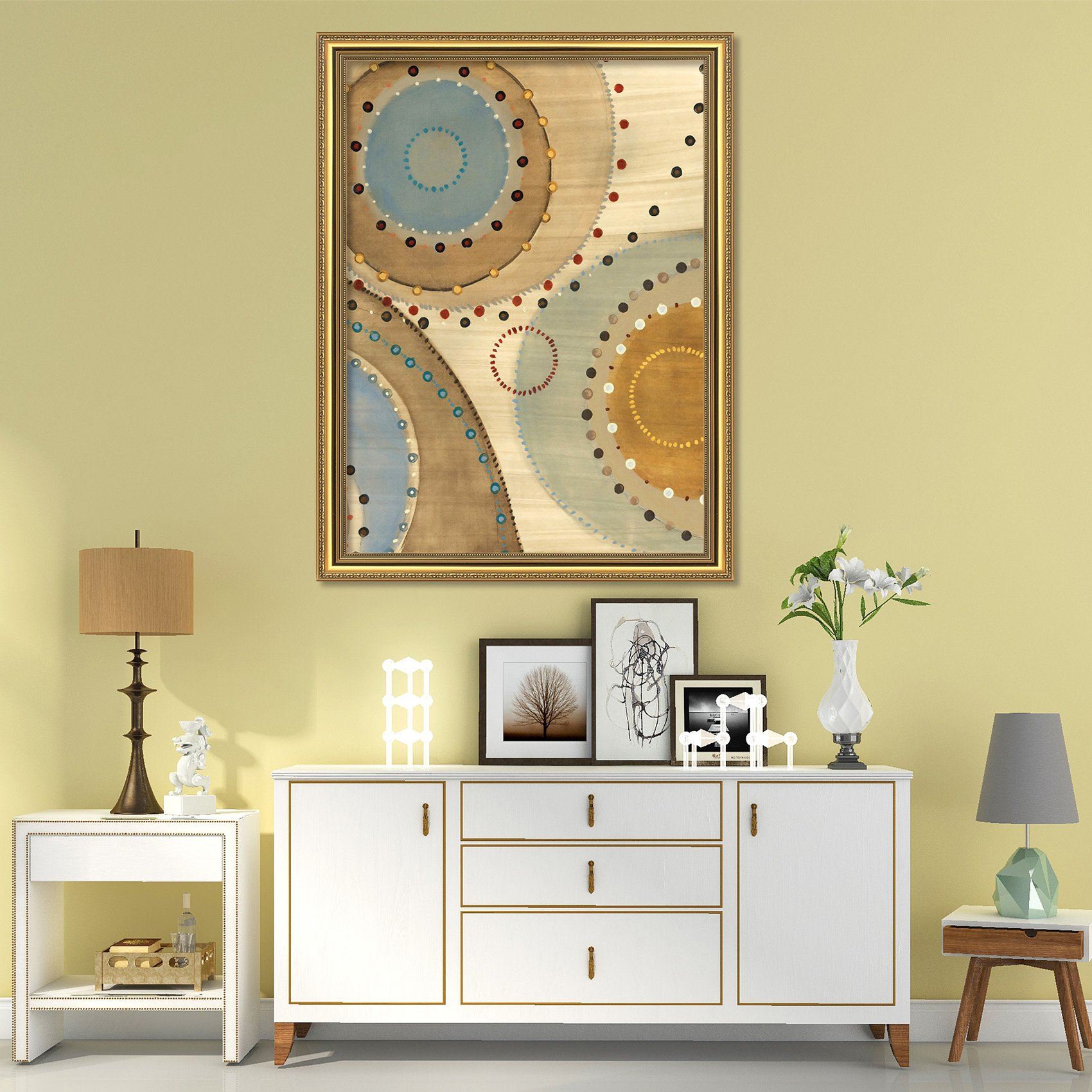 3D Dot Painting 116 Fake Framed Print Painting Wallpaper AJ Creativity Home 