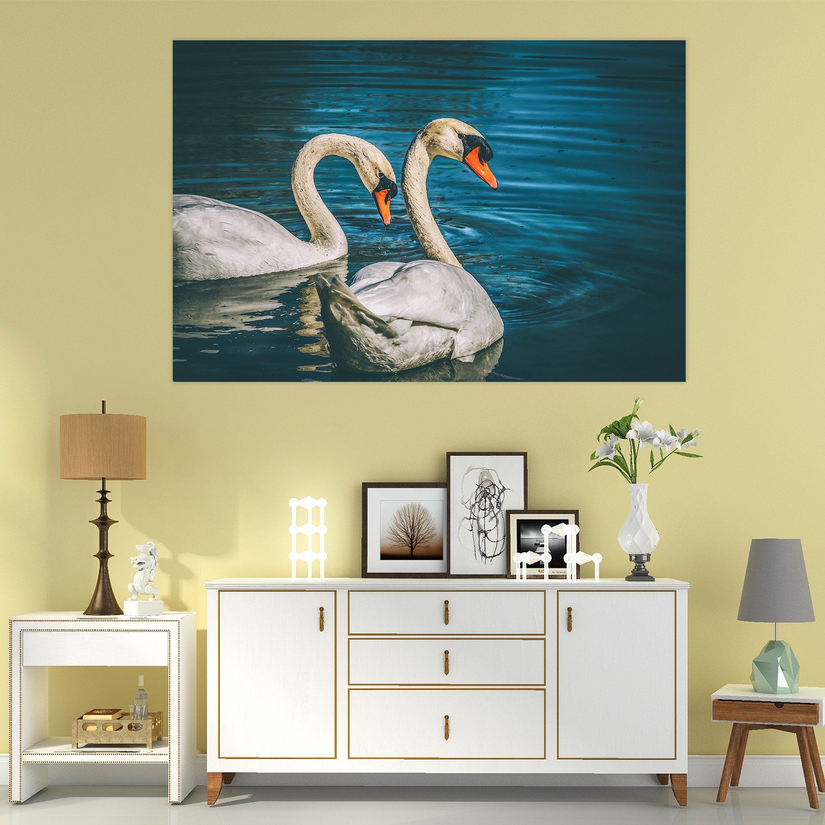 3D Swan 118 Animal Wall Stickers Wallpaper AJ Wallpaper 2 