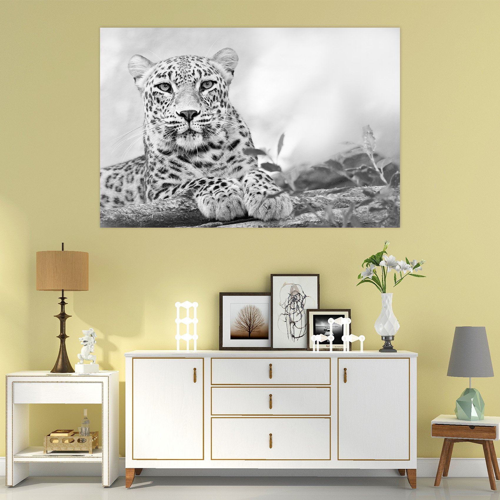 3D Leopard Fog 124 Animal Wall Stickers Wallpaper AJ Wallpaper 2 