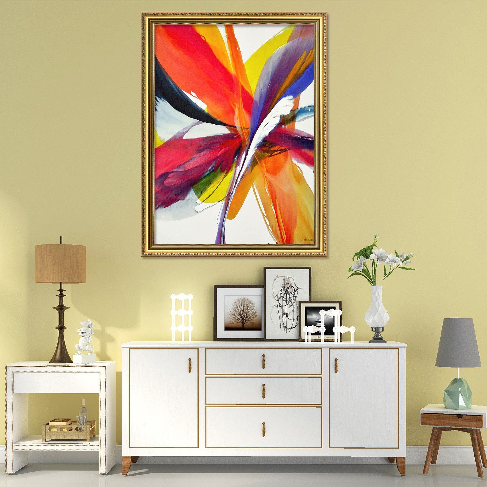 3D Graffiti Feather 112 Fake Framed Print Painting Wallpaper AJ Creativity Home 