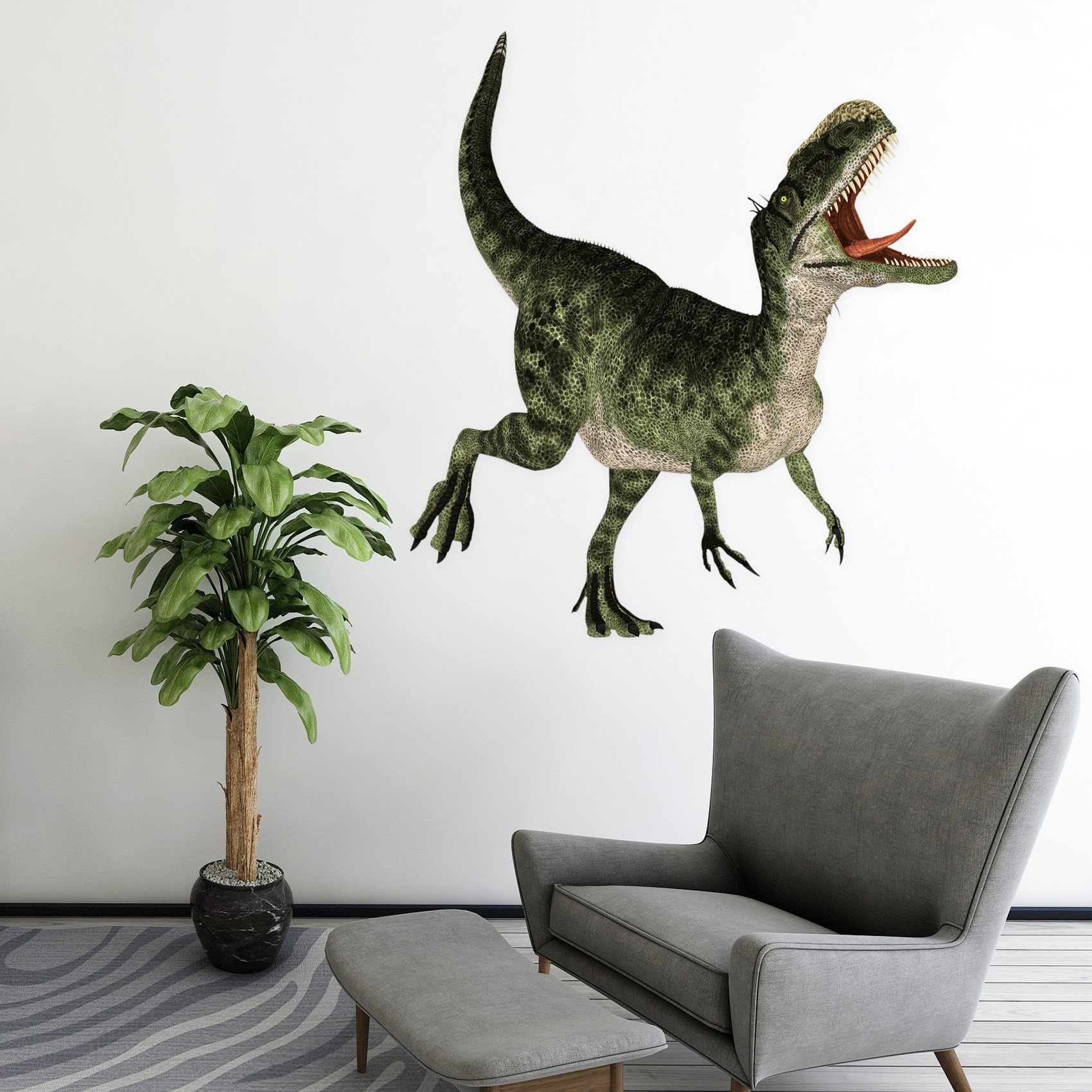 3D Dinosaur Sticking Out Tongue 083 Animals Wall Stickers Wallpaper AJ Wallpaper 