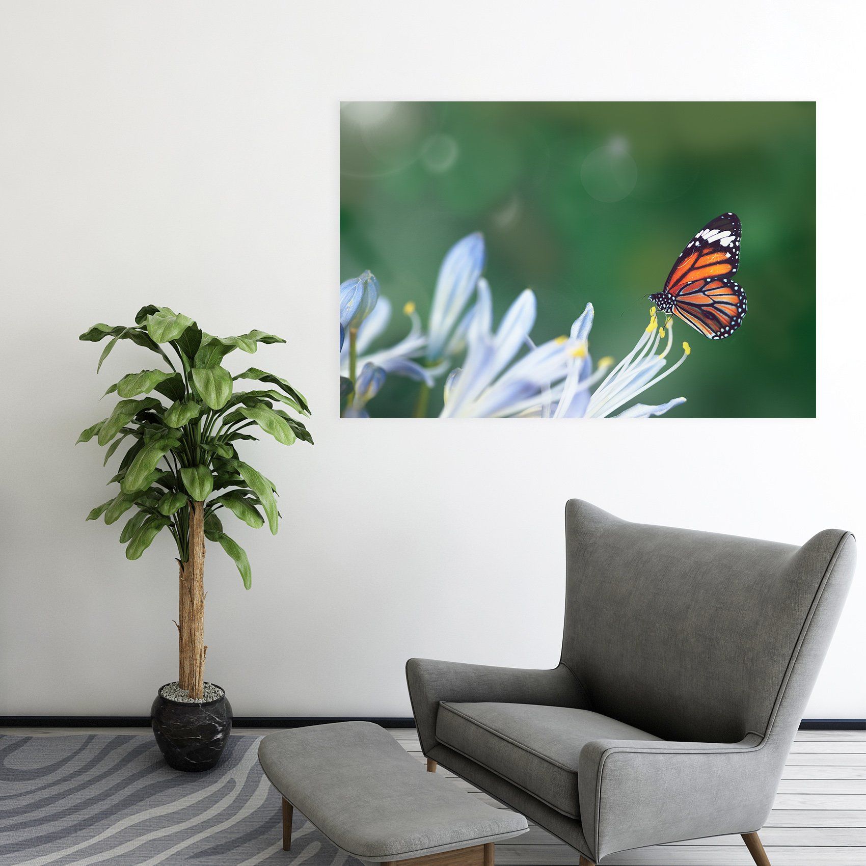 3D Flower Butterfly 60 Animal Wall Stickers Wallpaper AJ Wallpaper 2 