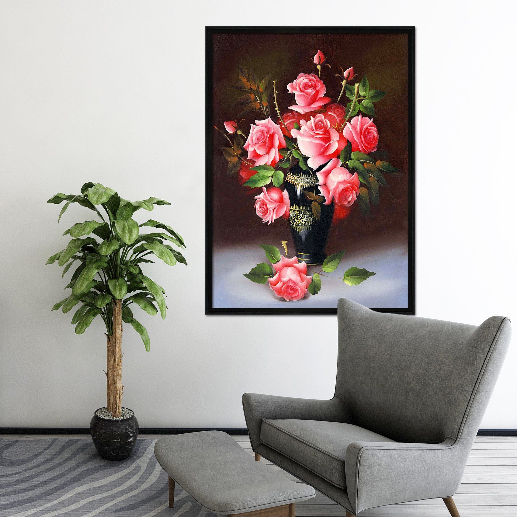 3D Growing Flowers 137 Fake Framed Print Painting Wallpaper AJ Creativity Home 