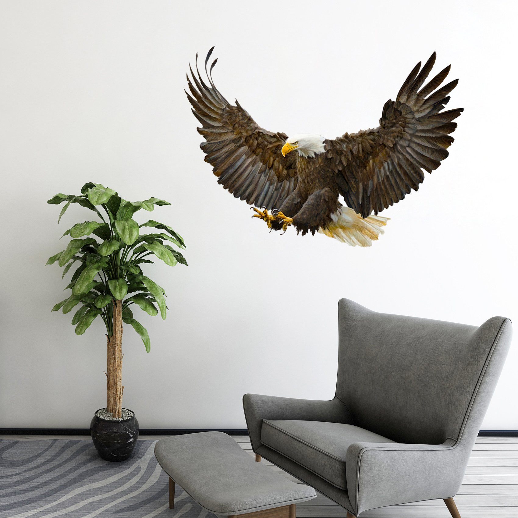 3D Landing Eagle 033 Animals Wall Stickers Wallpaper AJ Wallpaper 