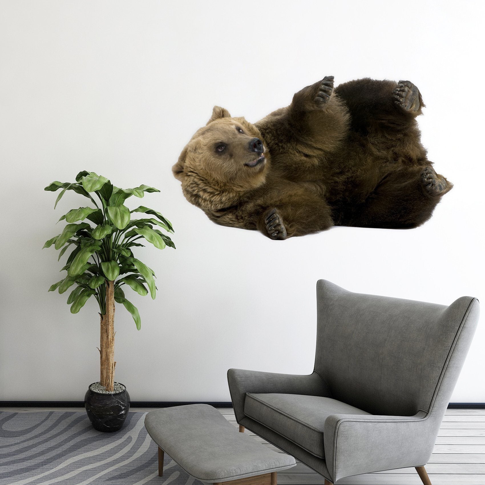 3D Brown Bear 048 Animals Wall Stickers Wallpaper AJ Wallpaper 