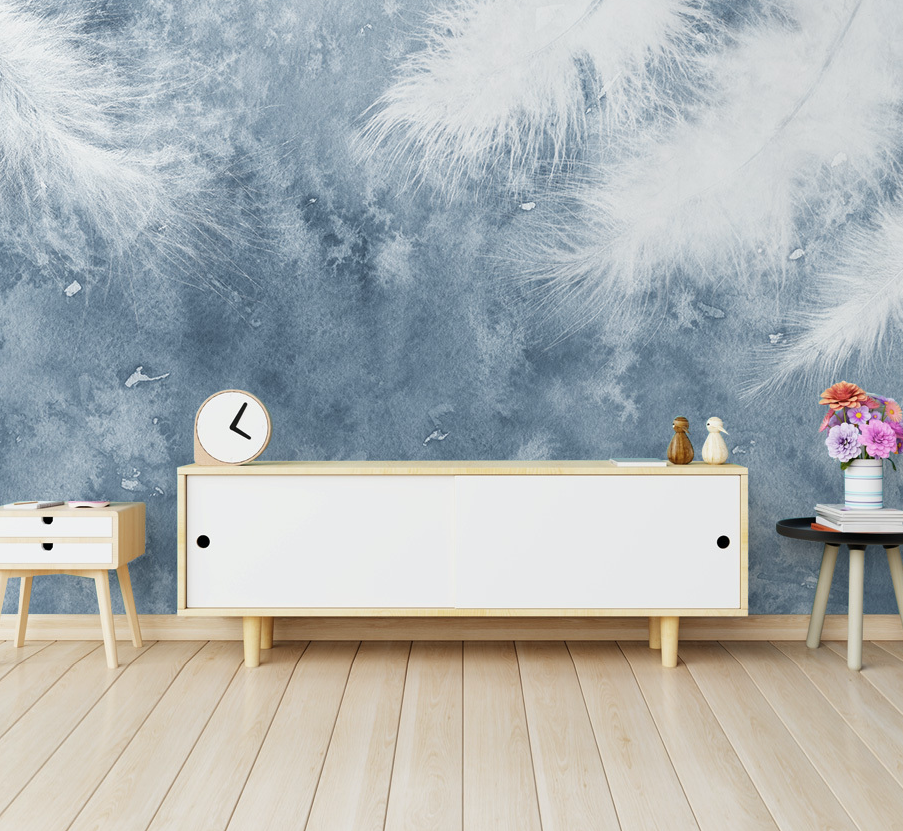 3D White Fluff Wall WG025 Wall Murals