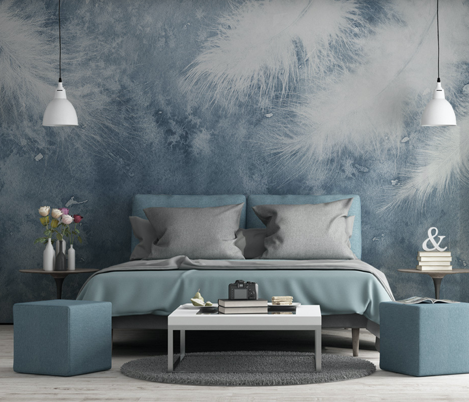 3D White Fluff Wall WG025 Wall Murals