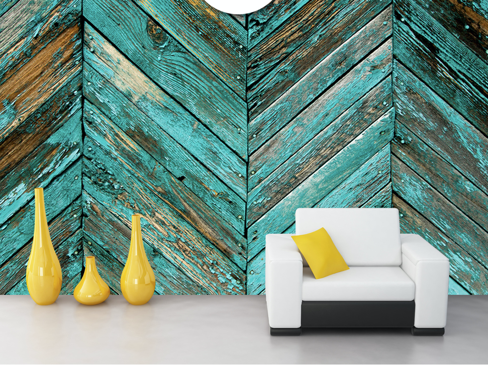 3D Green Wooden Wall WG231 Wall Murals