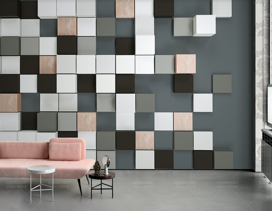 3D Color Mosaic Square WG223 Wall Murals