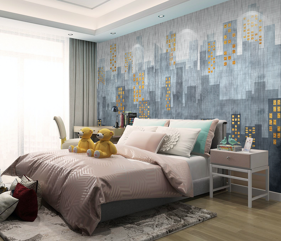 3D City Building Painting WG043 Wall Murals