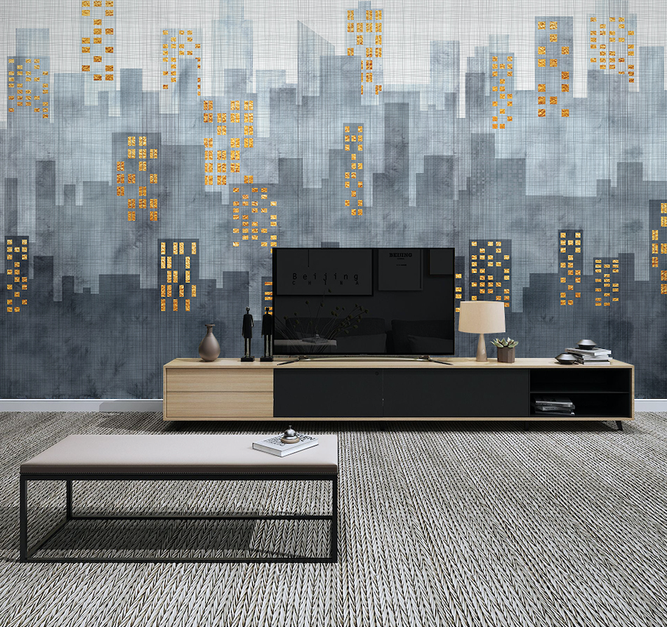 3D City Building Painting WG043 Wall Murals