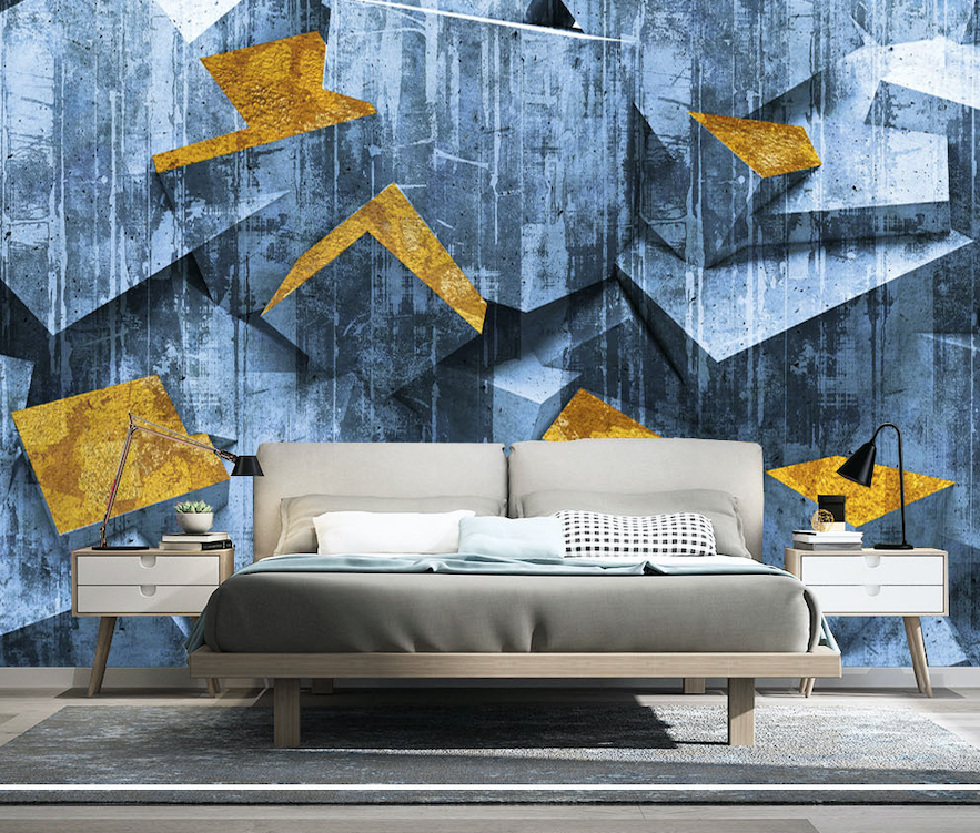 3D Blue Bumpy Stone WG069 Wall Murals