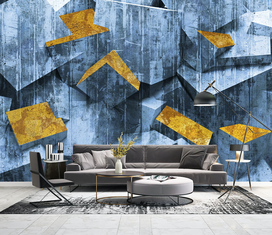 3D Blue Bumpy Stone WG069 Wall Murals