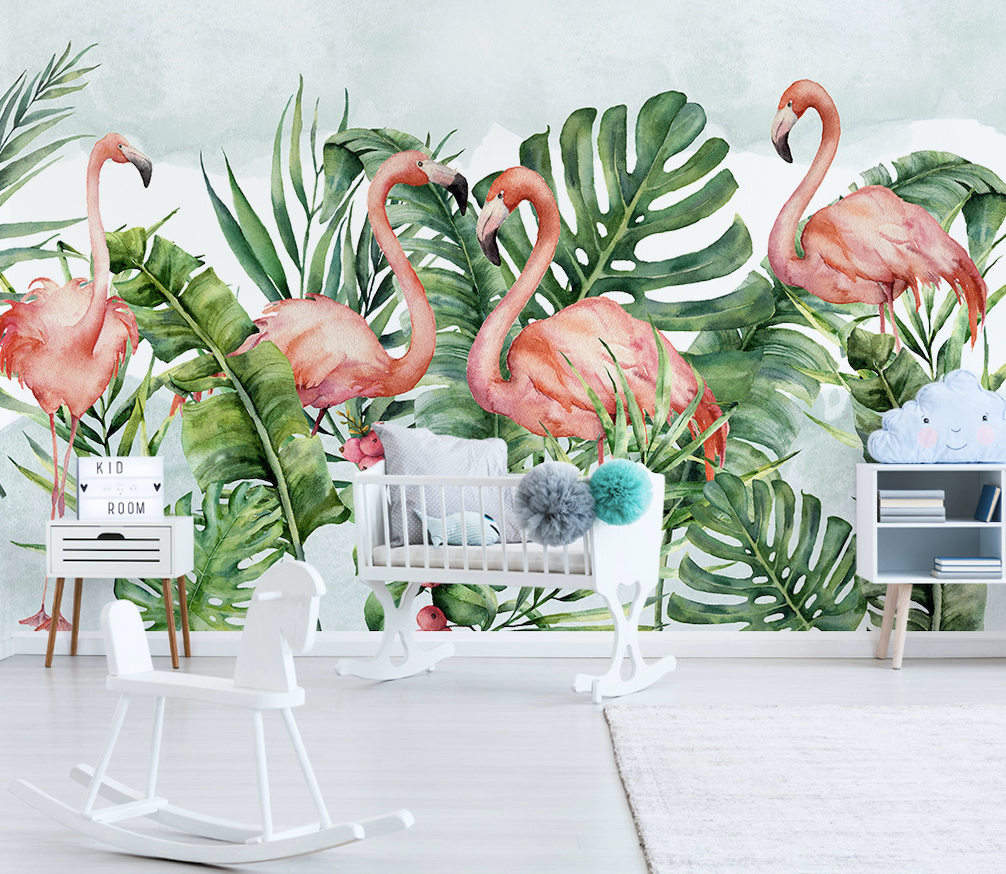3D Flamingo Fruit WG294 Wall Murals
