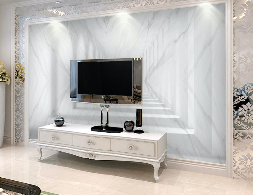 3D White Corridor WG312 Wall Murals