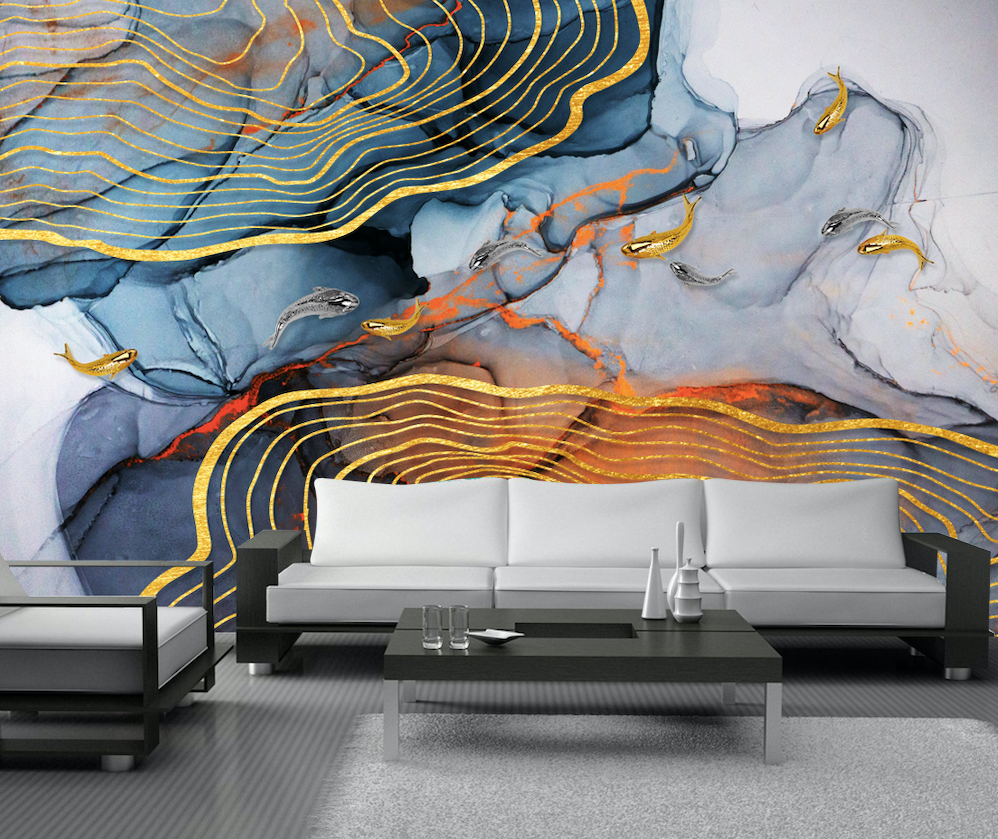 3D Golden Fish WG060 Wall Murals