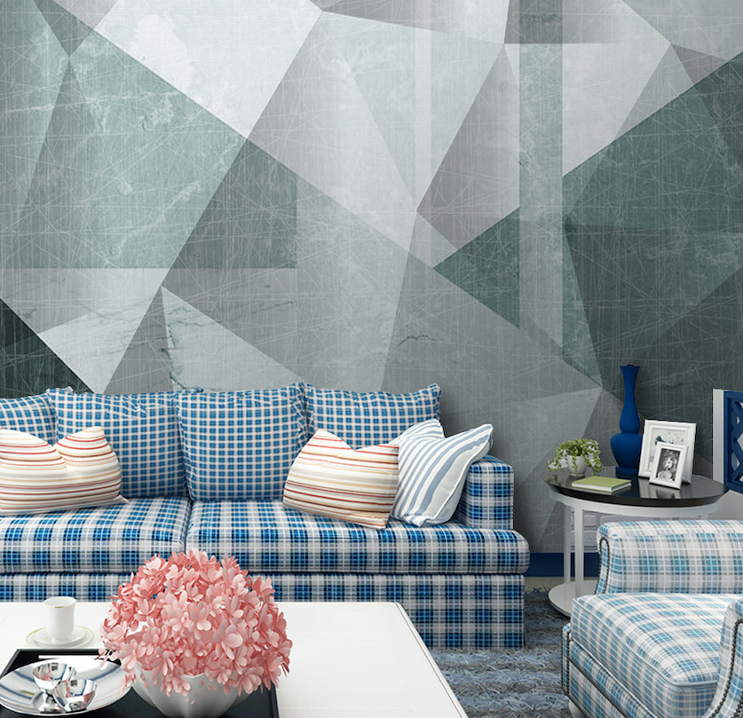 3D Green Geometry WG089 Wall Murals