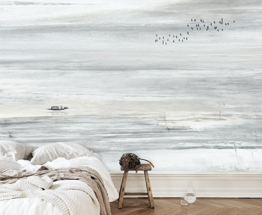 3D Black Boat WG113 Wall Murals