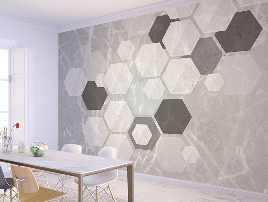 3D Hexagon Pattern WG129 Wall Murals