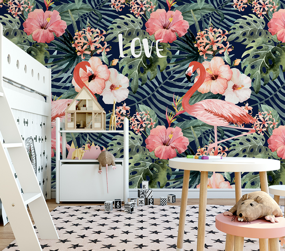 3D Flamingo Red Lily WG165 Wall Murals