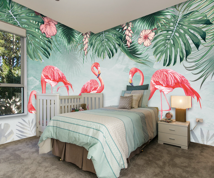 3D Pink Flamingo WG224 Wall Murals