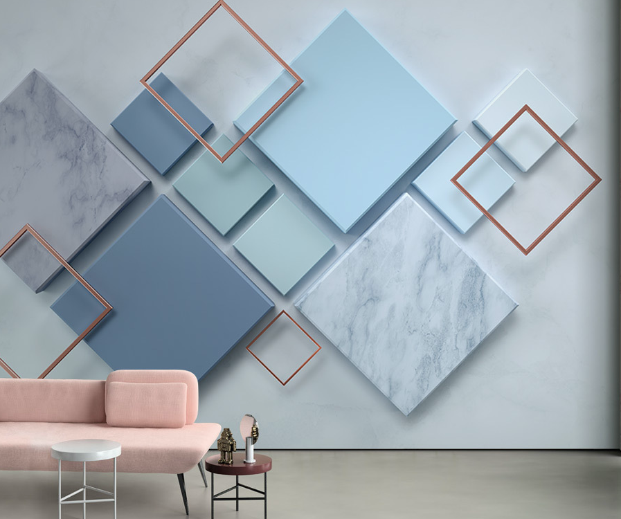 3D Colored Square WG022 Wall Murals