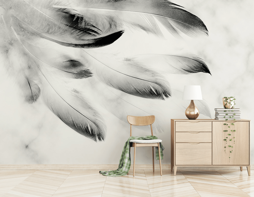 3D Black Feather WG295 Wall Murals Wallpaper AJ Wallpaper 2 